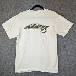 Vintage Green Bay Packers 90s Logo 7 Men’s Medium White NFL Football T-Shirt